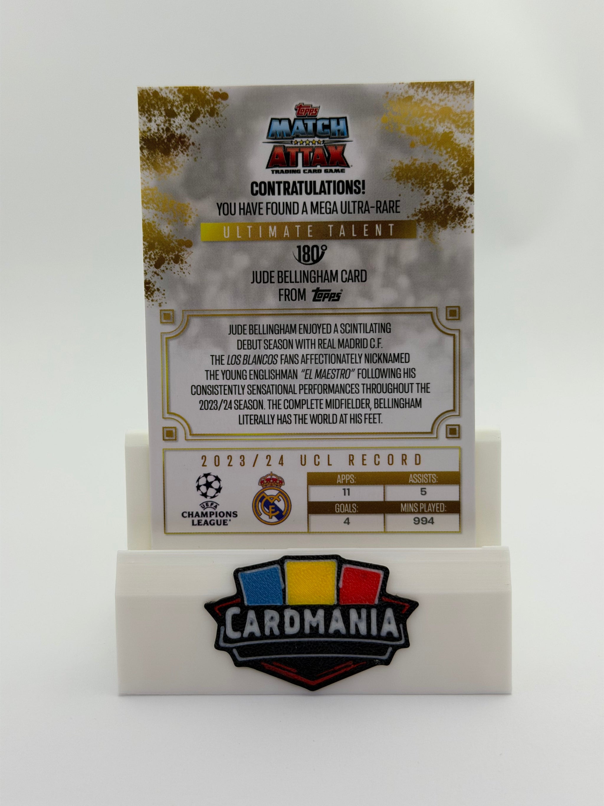 Jude Bellingham #180 – Topps Match Attax 24/25 “El Maestro de Madrid / Ultimate Talent”
