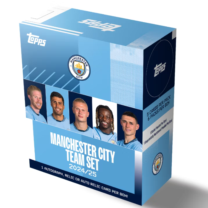 Topps Manchester City FC 2024-25 Official Team Set Box ( Autograf/Relic Garantat )