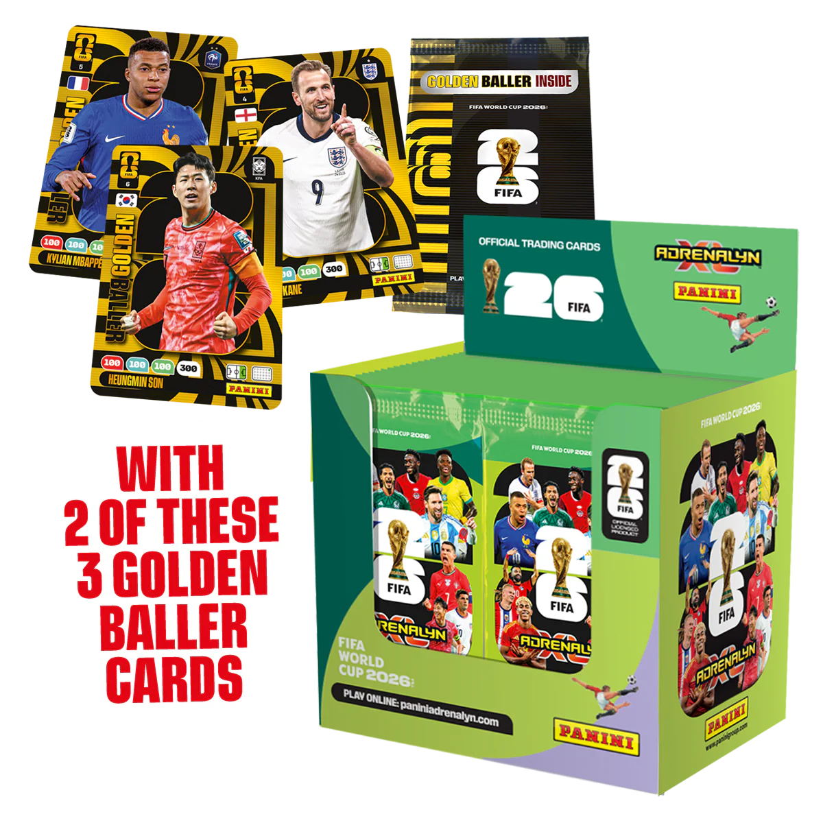 FIFA WORLD CUP 2026™ Adrenalyn XL™ - Box of 50 Packs and 2 Golden Ballers