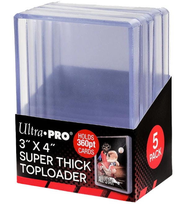 Ultra Pro 3" x 4" SUPER THICK 360PT Toploader - 5 Pcs