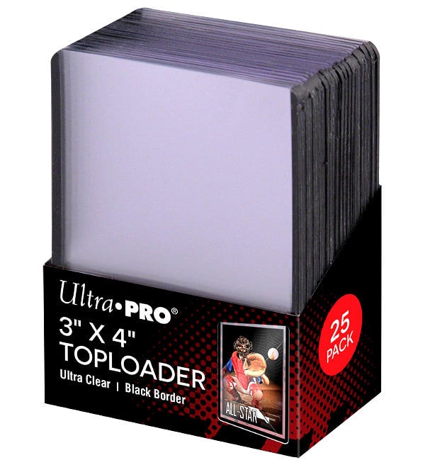 Ultra Pro 3" x 4" BLACK BORDER Toploader - 25 Pcs